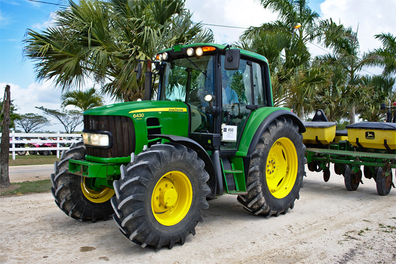 A farm tractor.